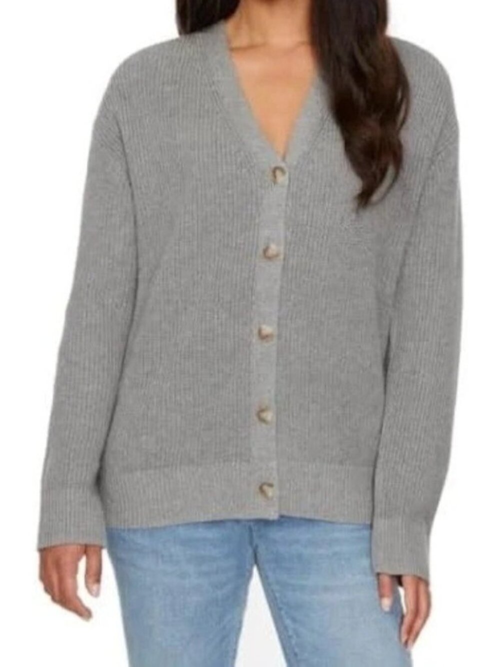 NWT Hudson Women's L Gray Cotton Cardigan